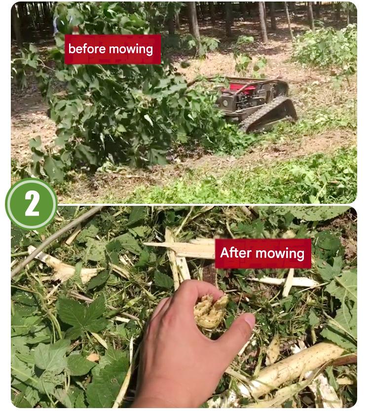 Remote Control Lawn Mower for Slopes Remote Control Lawn Mower for Orchards Four-Stroke Intelligent Crawler Weeder - Image 9